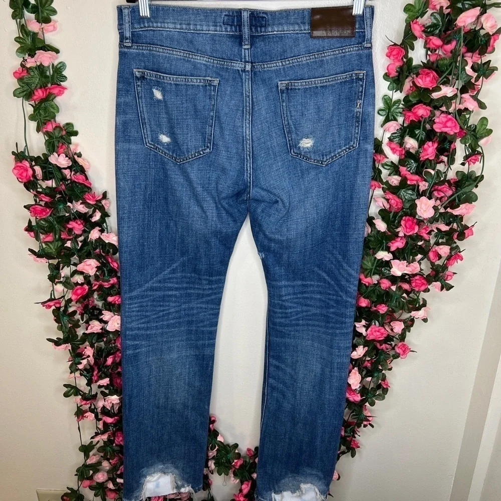 Express Mens Distressed Slim Straight Jeans Soft Cotton 32x32 Casual Grunge